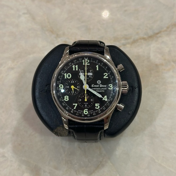 Ernst Benz Chronograph DLC GC10311-DLC Black Leather Watch